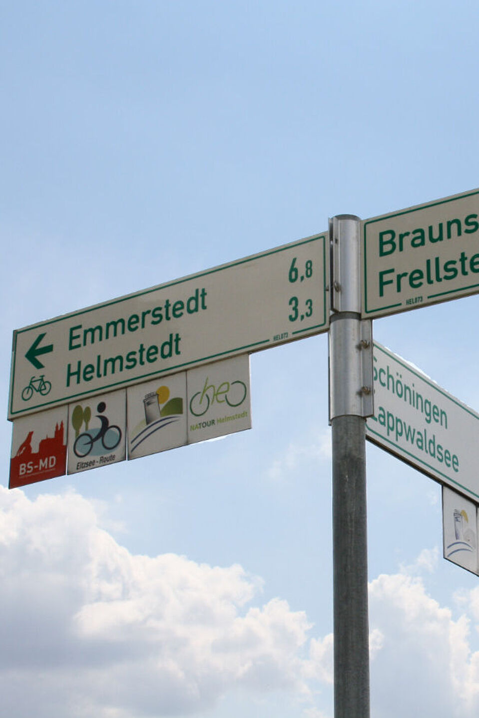 Radwegweiser am Städtepartnerschaftsweg Radwegweiser am Städtepartnerschaftsweg