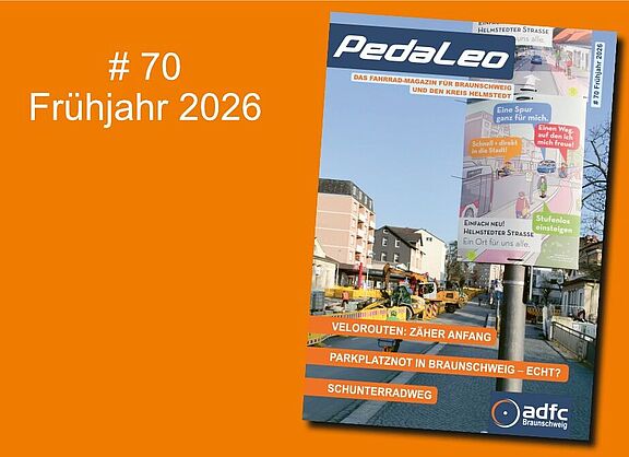 Das Bild zeigt die Titelseite der Pedaleo-Ausgabe 70, Frühjahr 2026