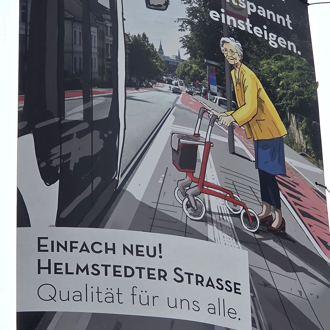 Barrierefreies Einsteigen in den Bus wird möglich.