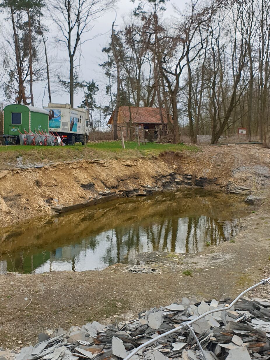Blick aus die Ausgrabungsstätte Geopunkt Jurameer Blick aus die Ausgrabungsstätte Geopunkt Jurameer
