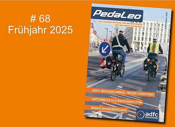 Das Bild zeigt die Titelseite der Pedaleo-Ausgabe 68, Frühjahr 2025