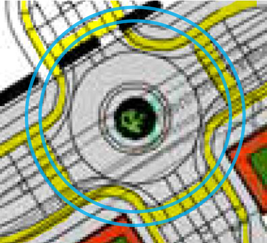 Vorher: Östlicher, kleinerer Kreisverkehr Vorher: Östlicher, kleinerer Kreisverkehr